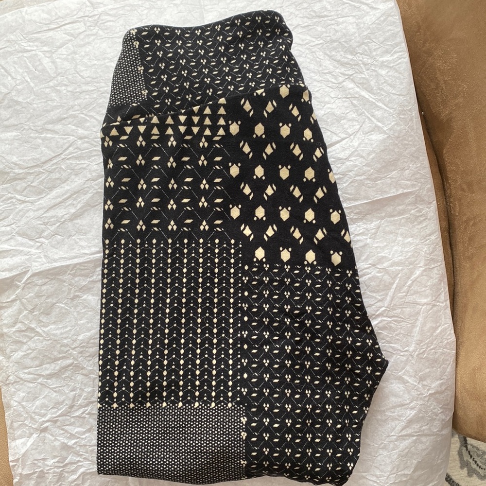 LuLaRoe one size leggings black/cream